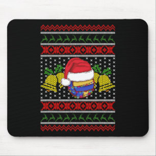 Funny Volleyball Team Ugly Sweater Christmas Light Mouse Mat