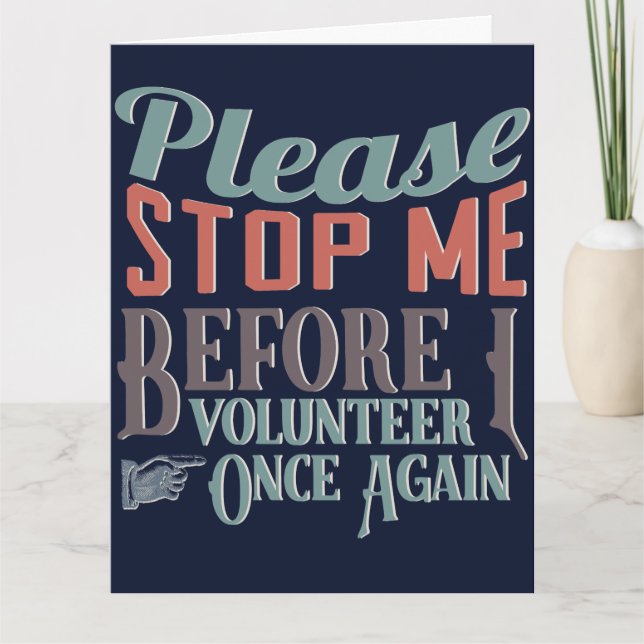 Funny Volunteer Thank You Card (Front)