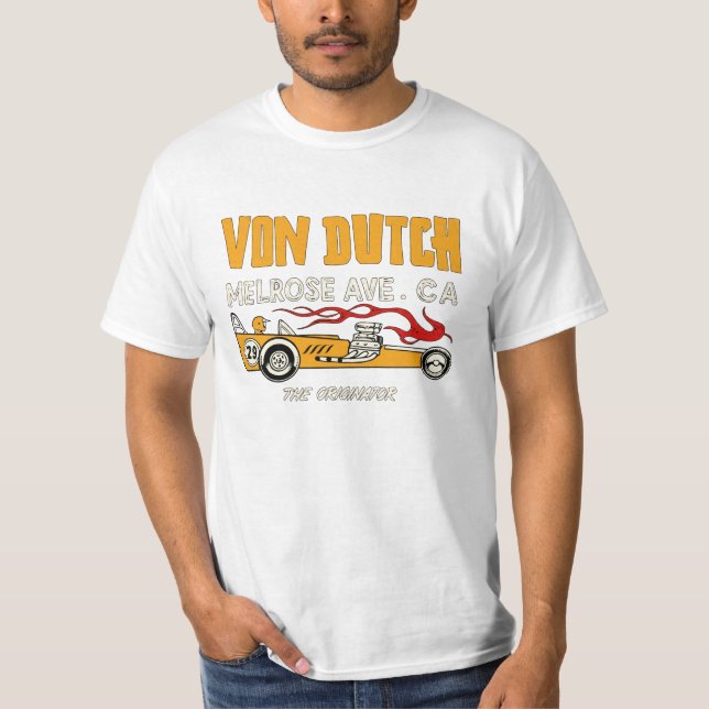 Funny Von Dutch Retro Drag Car T-Shirt (Front)