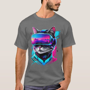 Funny VR Gamer Cat In VR Headset Virtual Reality G T-Shirt