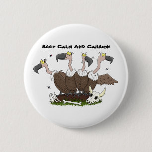 Funny vultures humour cartoon 6 cm round badge