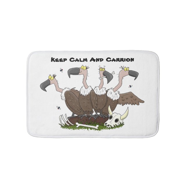 Funny vultures humour cartoon bath mat (Front)