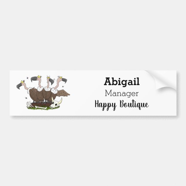 Funny vultures humour cartoon  bumper sticker (Front)