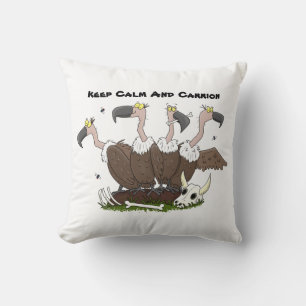 Funny vultures humour cartoon cushion