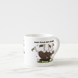 Funny vultures humour cartoon espresso cup