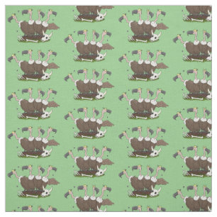 Funny vultures humour cartoon fabric