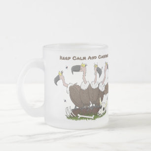 Funny vultures humour cartoon frosted glass coffee mug