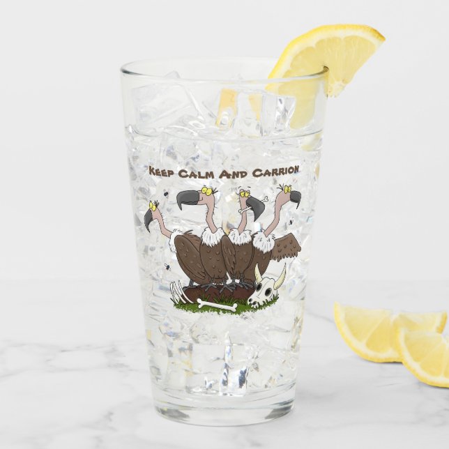 Funny vultures humour cartoon glass (Back Ice)