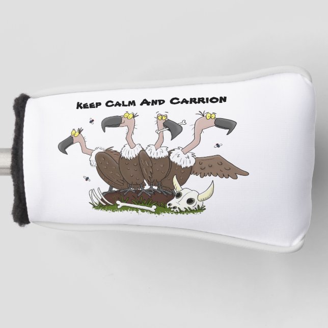 Funny vultures humour cartoon golf head cover (Front)