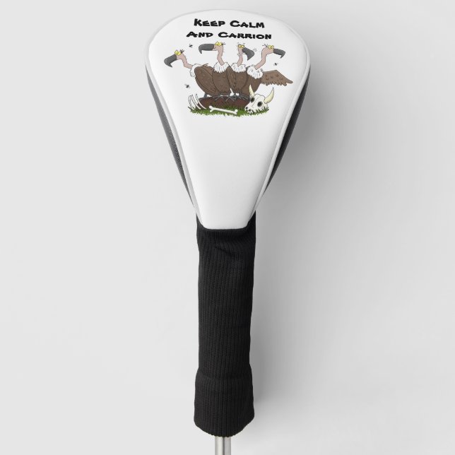 Funny vultures humour cartoon golf head cover (Front)