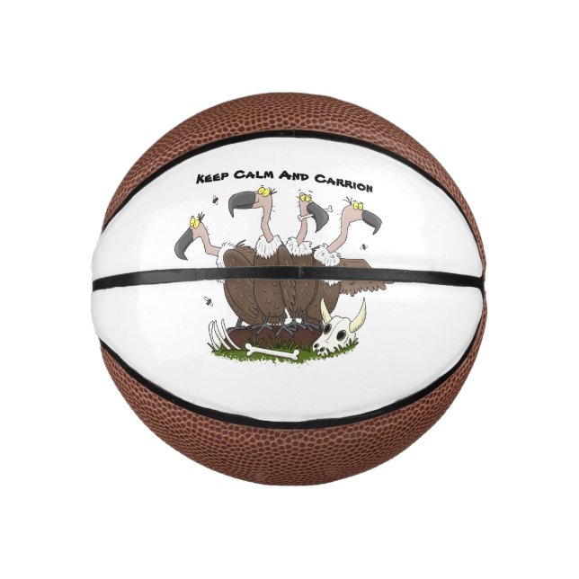Funny vultures humour cartoon mini basketball (Front)