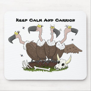 Funny vultures humour cartoon mouse mat