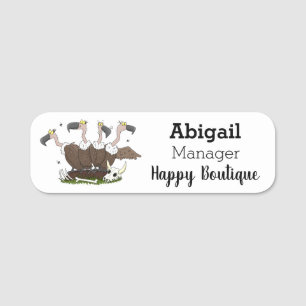 Funny vultures humour cartoon name tag