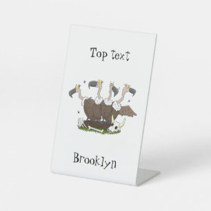 Funny vultures humour cartoon pedestal sign