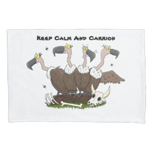 Funny vultures humour cartoon pillowcase