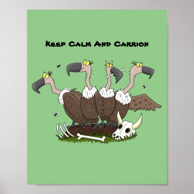 Funny vultures humour cartoon poster (Front)