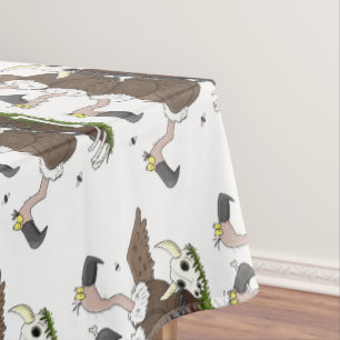 Funny vultures humour cartoon tablecloth