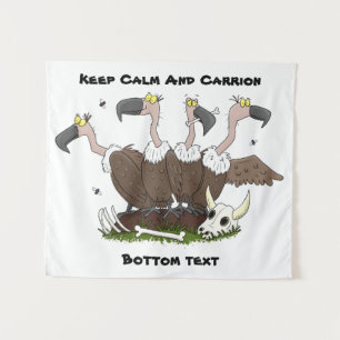 Funny vultures humour cartoon tapestry
