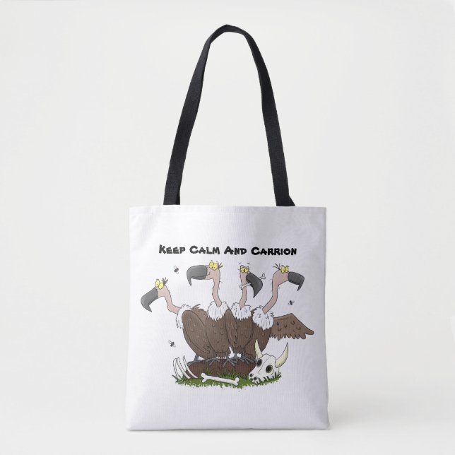 Funny vultures humour cartoon tote bag (Front)