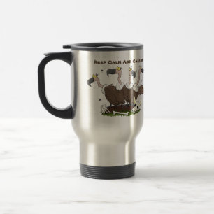 Funny vultures humour cartoon travel mug