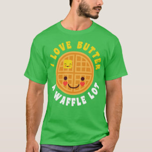 Funny Waffle Breakfast Lover Butter Food Pun Cute T-Shirt