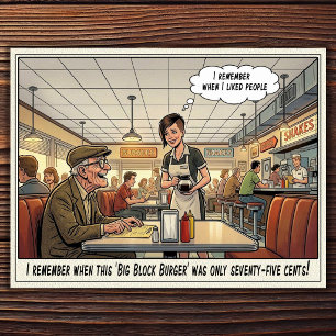 Funny Waitress Life Restaurant Humour Postcard