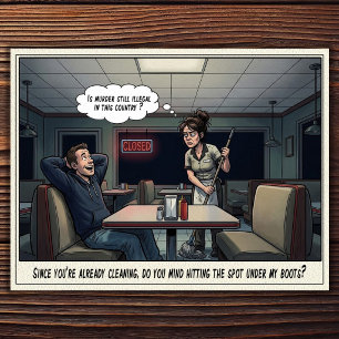 Funny Waitress Life Restaurant Humour Postcard
