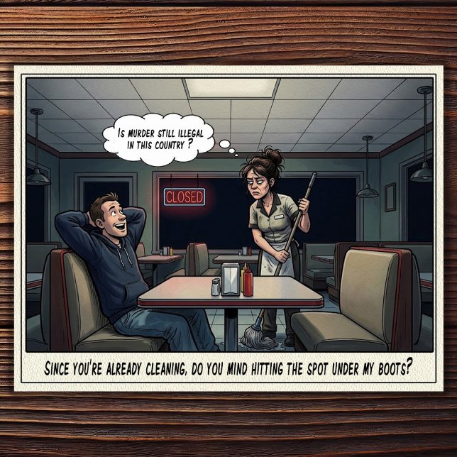 Funny Waitress Life Restaurant Humour  Postcard (Creator Uploaded)