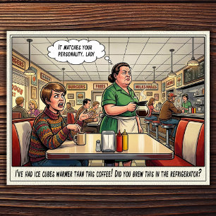 Funny Waitress Life Restaurant Humour Postcard