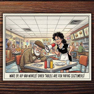 Funny Waitress Life Restaurant Humour Postcard