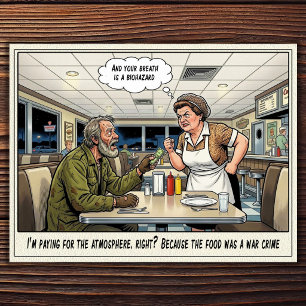 Funny Waitress Life Restaurant Humour Postcard