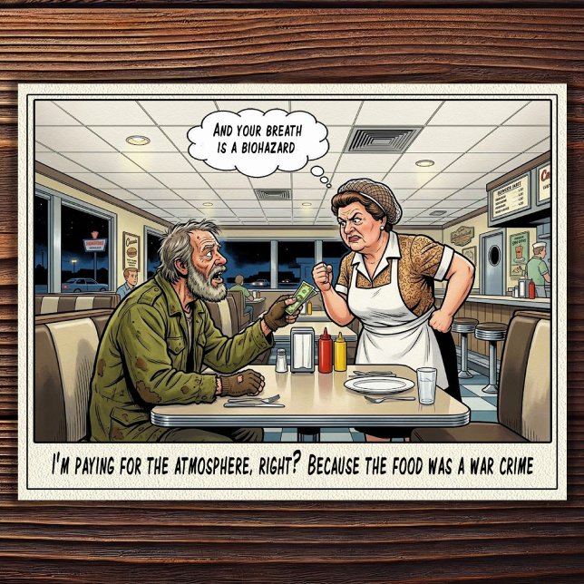 Funny Waitress Life Restaurant Humour  Postcard (Creator Uploaded)