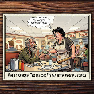 Funny Waitress Life Restaurant Humour Postcard
