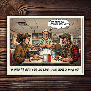 Funny Waitress Life Restaurant Humour  Postcard