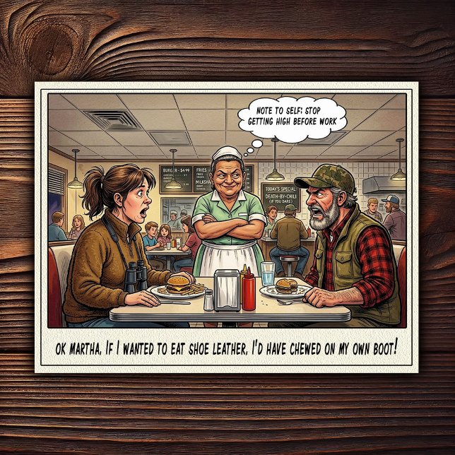 Funny Waitress Life Restaurant Humour  Postcard (Creator Uploaded)