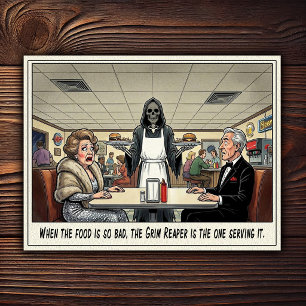 Funny Waitress Life Restaurant Humour Postcard