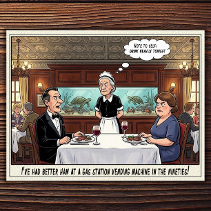 Funny Waitress Life Restaurant Humour Postcard
