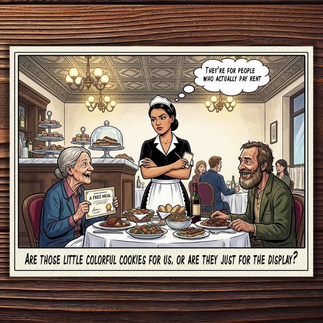Funny Waitress Life Restaurant Humour  Postcard (Creator Uploaded)
