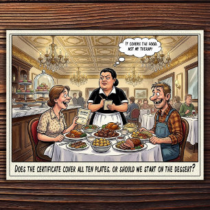 Funny Waitress Life Restaurant Humour Postcard