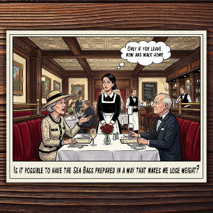Funny Waitress Life Restaurant Humour Postcard