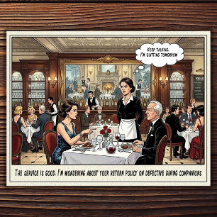 Funny Waitress Life Restaurant Humour Postcard