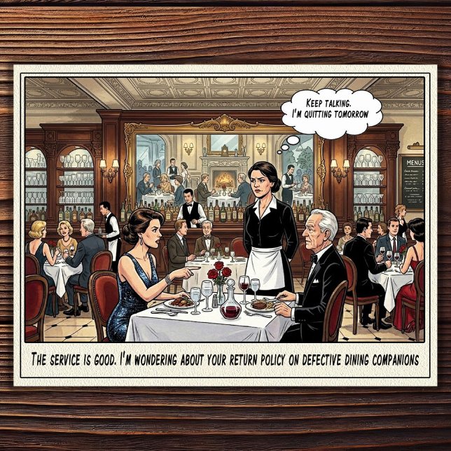 Funny Waitress Life Restaurant Humour  Postcard (Creator Uploaded)