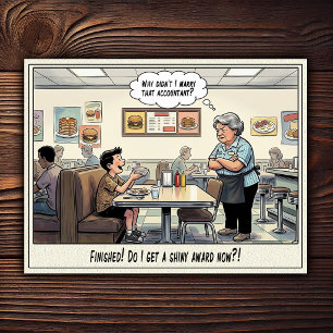 Funny Waitress Life Restaurant Humour Postcard