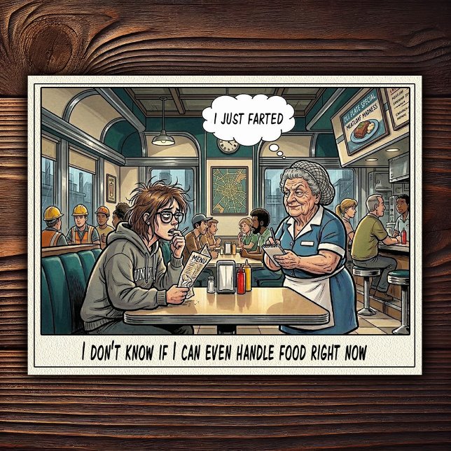Funny Waitress Life Restaurant Humour  Postcard (Creator Uploaded)