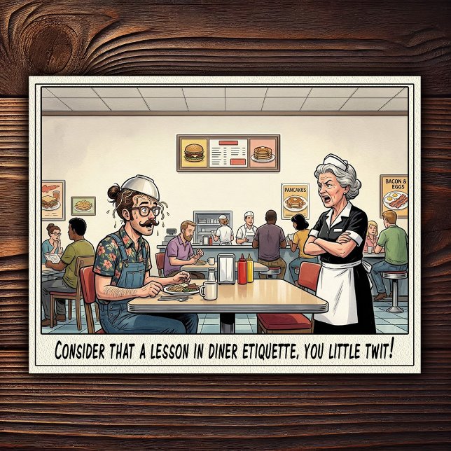 Funny Waitress Life Restaurant Humour  Postcard (Creator Uploaded)