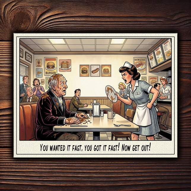 Funny Waitress Life Restaurant Humour  Postcard (Creator Uploaded)