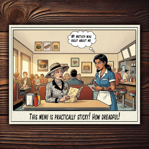 Funny Waitress Life Restaurant Humour Postcard