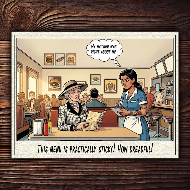 Funny Waitress Life Restaurant Humour  Postcard (Creator Uploaded)