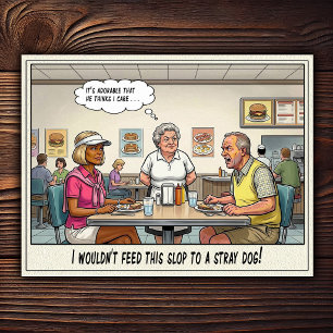 Funny Waitress Life Restaurant Humour Postcard