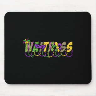 Funny Waitress Mardi Gras Shirt Festival Party Mas Mouse Mat